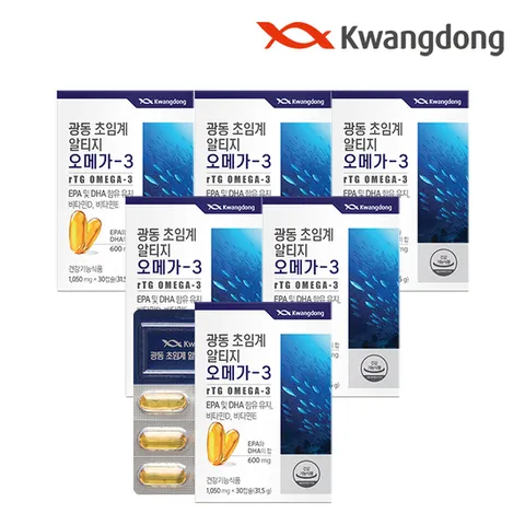 광동 초임계 알티지 오메가3 비타민E 30캡슐 6박스 / 비타민D 혈행 눈건조