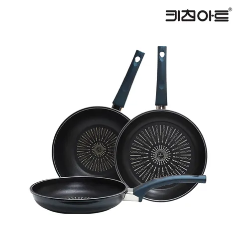키친아트 까사 티타늄코팅 IH 인덕션가능 후라이팬세트 3종A(후24+28+궁28)