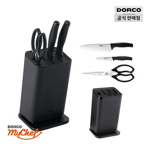 [도루코] 마이셰프 뉴베이직 4-1호 세트 (칼블럭+식도+과도+가위)