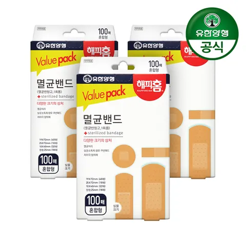해피홈 멸균밴드(혼합형) 100매 3개