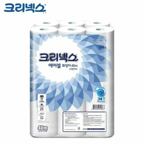 크리넥스 에어셀 화장지 물에 24롤 두루마리 40m 녹는 (HJJ-WF0880C)