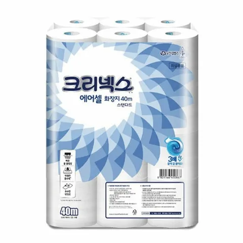 크리넥스 두루마리 화장지 물에 녹는 에어셀 40m 24롤 (HJJ-WDBD4D1)