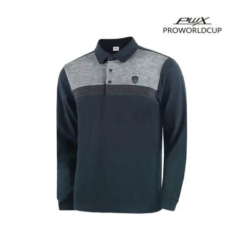 PWXQ320-3353-1MG 남성 블럭배색 기모 카라 티셔츠