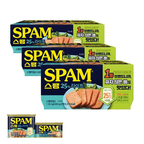 (온라인) [CJ] 스팸 25%라이트 200g x6개 +  25%라이트 340g x3개