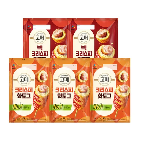 (온라인) [CJ]빅크리스피핫도그520g x2 + 크리스피핫도그400g x3