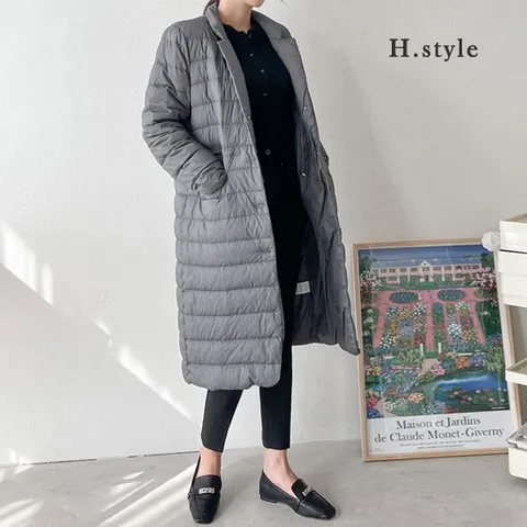 (H스타일) (OT)구스롱패딩점퍼