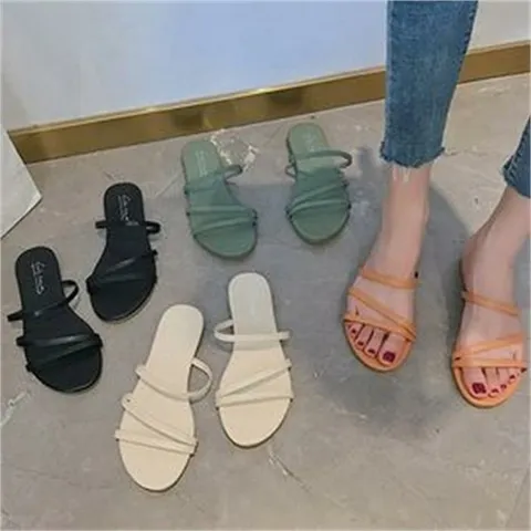 ONM 쿨샵 슬림한 스트랩 둥근코 여성 귀여운 슬리퍼 샌