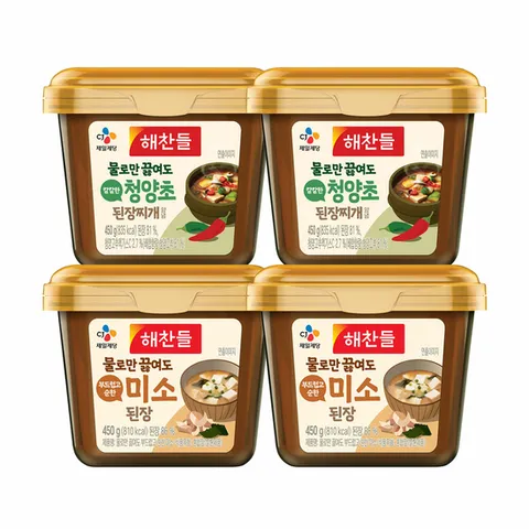 [CJ]해찬들 물로만 된장 미소450g x2개+청양초450g x2개