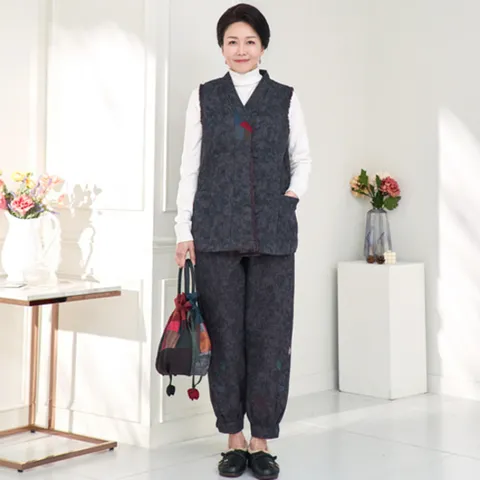 엄마옷 로즈맘 단아고급면상하세트