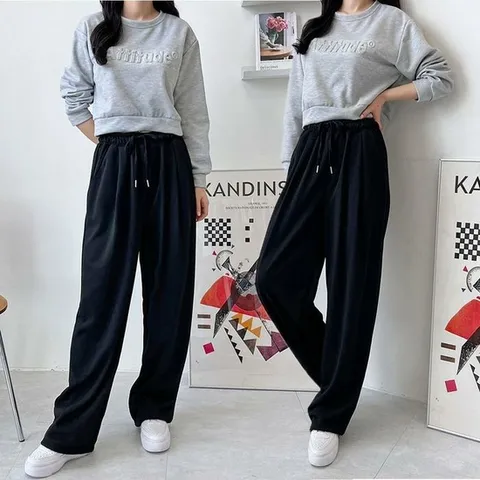 [오노마] ONM 여자 와이드 밴딩 트레이닝 팬츠 추리닝 바지 앞주름