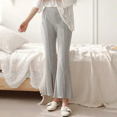 Rly 여성 바지 나팔 부츠컷 팬츠 봄 가을 검정 실내복