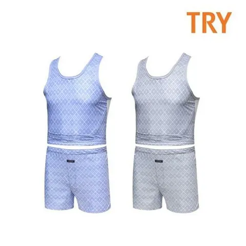 [라일리] Rly TRY 60수 주자직 남성 사각 박서 트렁크팬티 런닝세트