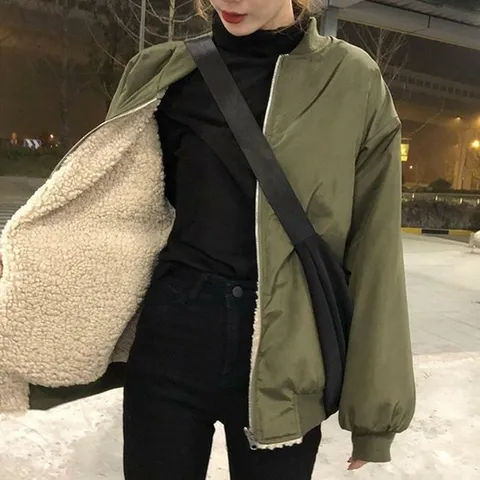 [오노마] ONM 캐주얼 여성 겨울 따뜻한 양면 항공 점퍼 자켓