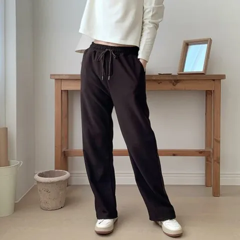 [오노마] ONM 스판 세미 배기바지 캐쥬얼 코디 긴바지 배기 루즈핏