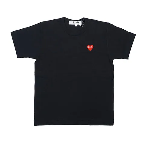 플레이 꼼데가르송 레드 하트 티셔츠 블랙 AX T108 051 AZ T108 051 BLACK