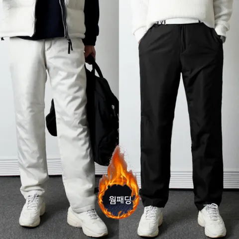 (프랭키뉴욕) 남성 패딩 바지 겨울 방한 등산 골프 바지 남자 솜 작업복 방한복 옆밴딩 두꺼운 팬츠 빅사이즈_ RTPA14