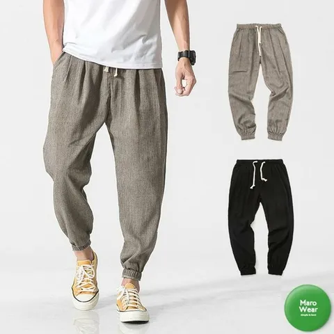 [라일리] Rly 남자린넨조거팬츠 린넨바지 남자 조거팬츠 와이드팬츠