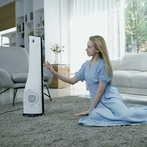 [라일리] Rly 선풍기 날개 스탠드 저소음 가정용 리모컨 타워형 없