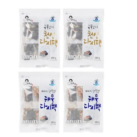 안옥남 국물 다시 팩180g x 2팩 + 해물 다시 팩192g x 2팩
