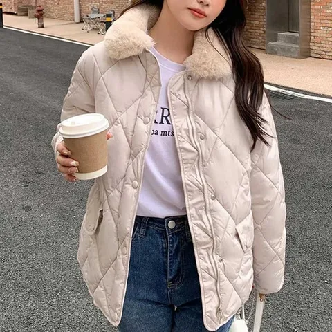 [오노마] ONM 털카라 경량 퀼팅 패딩 점퍼 누빔짜임 데일리 아우터