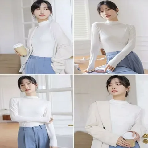 [오노마] ONM 여성 반폴라 이너티 가을 겨울 하프넥 모달티셔츠
