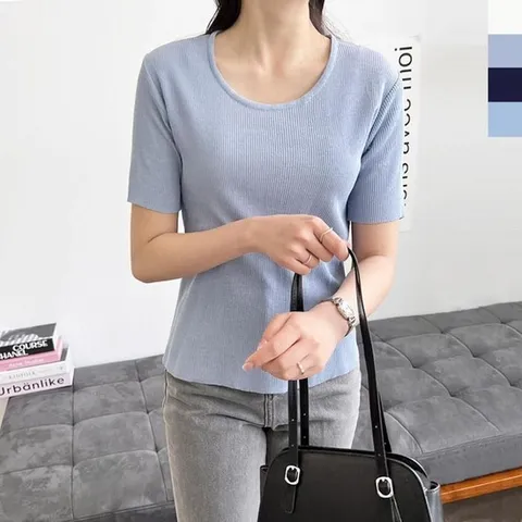 [오노마] ONM 여자니트티 나그랑 롱 모임 가을 빅사이즈라운드넥