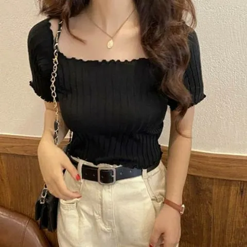 [오노마] ONM 크롭탑 여러가지 색상 오프숄더 밴딩 스모크