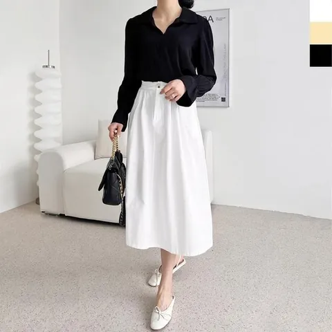 [오노마] ONM 데이트 미디 플레어 오피스룩 정장 데님 빅사이즈 롱