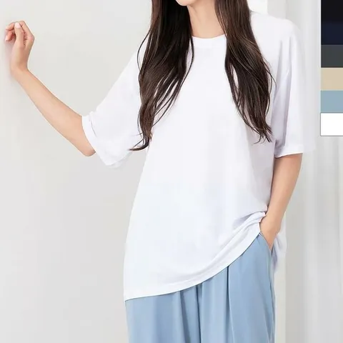 [오노마] ONM 루즈핏 20대 데이트 빅사이즈티셔츠 여자티 스판