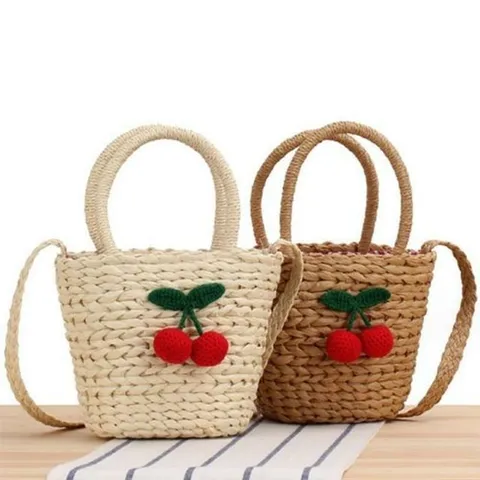 [라일리] Rly 은창)체리 라탄 주머니 바스켓 가방 크로스백 토트백
