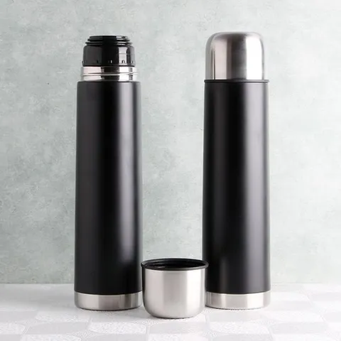 포시즌 스텐 원터치 진공 보온병 보온물병 (블랙 1L)