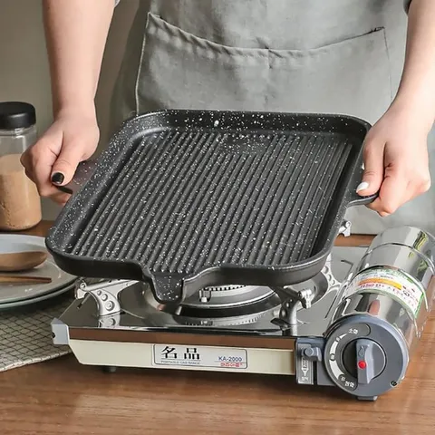 캠핑용 가정용 사각 무쇠 주물 고기불판