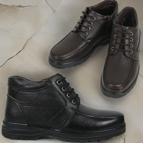 남자 방한 키높이 털안감 소가죽 부츠