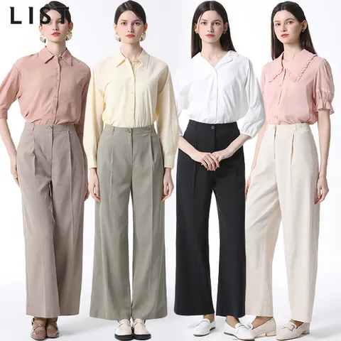 [리스트(LIST)] 린넨 원턱 와이드 셋업 팬츠 (택가격: 168000원)