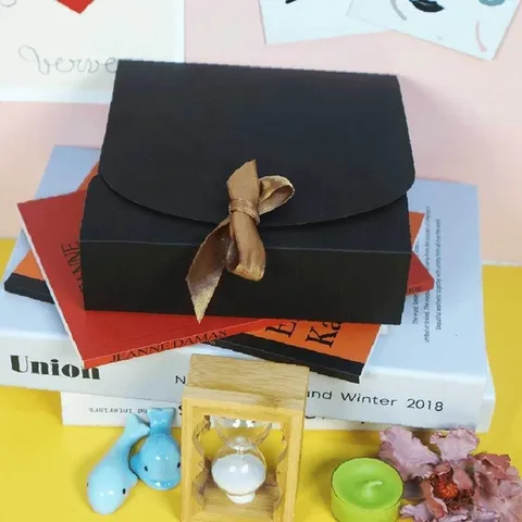 접이식 납작사각 무지 선물상자 대 블랙 포장봉투[YYH-WCODE]