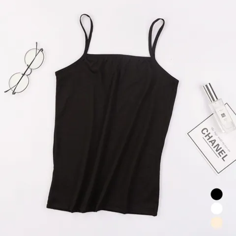 여자 붙는 민무늬 이너웨어 캐미 몸에 슬림핏 나시티