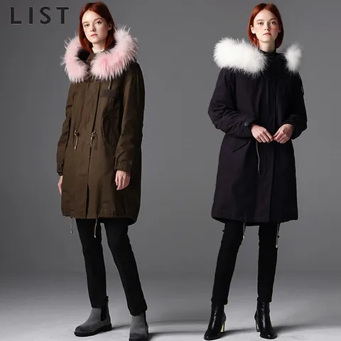 [리스트(LIST)] 라쿤퍼후드 야상 롱 패딩 점퍼 (안감내피다운,후드탈부착) (택가격:698000원)