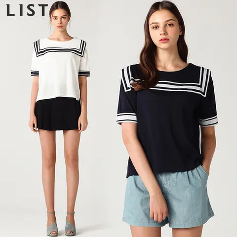 [리스트(LIST)] 딜리스 마린룩 반팔 니트 (택가격:148000원)