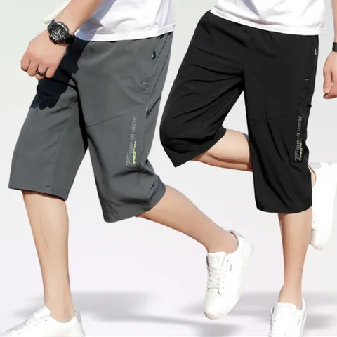 1+1 남성 피트니스 아이스 7부바지 츄리닝 팬츠