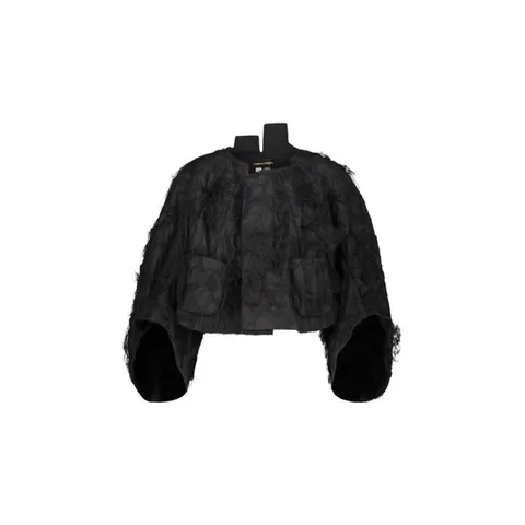 꼼데가르송 여성 블랙 Des 캔버스 크롭 자켓 GMJ025S24 BLACK 