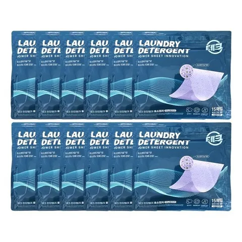 [ 테크 ] 엘지 한장빨래 시트세제 효소캡처 15매입 12개 라벤더향