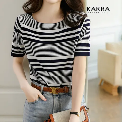 (카라) KARRA 배색레이어보트넥니트_A4M0080