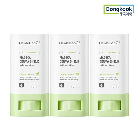 센텔리안24 마데카 더마쉴드 세이프 촉촉 쿨링 선스틱 18g 3개 SPF50+