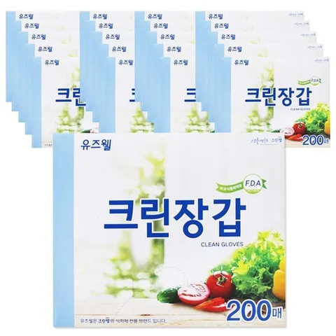 (BOX)크린랩유즈웰크린장갑200매20개입