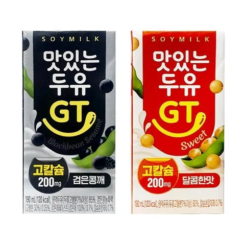 남양 맛있는두유GT 검은콩깨 190mlx24팩+달콤한맛 190mlx24팩.