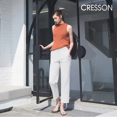 크레송 아이보리 린넨 블렌디드 세미 배기팬츠 C241B401A_03