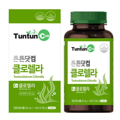 튼튼닷컴 클로렐라 250 mg X 1,400 정 (3개월분) / 총 엽록소 90 mg