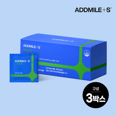 [애드마일스]하루 한 팩 오피스팩(오메가3+홍삼+밀크씨슬+코큐텐+루테인) x 3박스