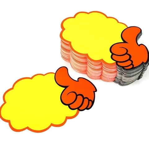 할인스티커.세일쇼카드 WHYVHHJO 엄지손 구름 쇼카드 100매