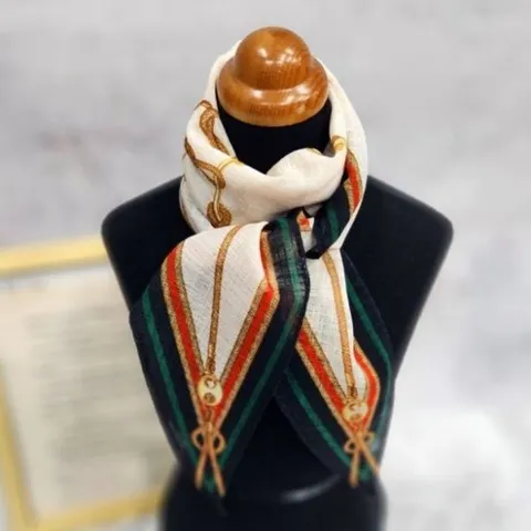 [애슬릿] 국산 여성 배색 린넨 얇은 봄 여름 스카프